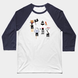 Pirate Cats Baseball T-Shirt